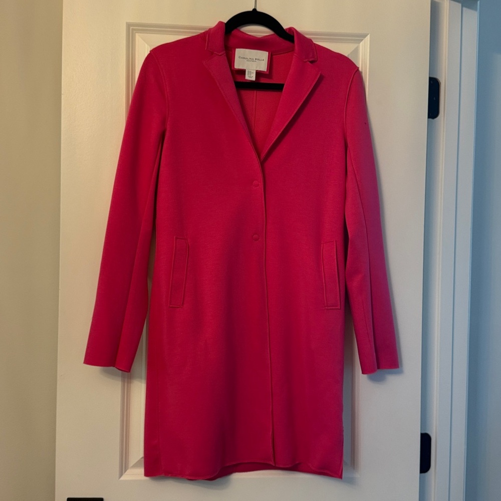 Hot Pink Carolina Belle Montreal Long Duster Jacket Coat- Size XS